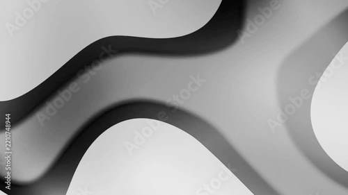 Abstract monochrome wavy motion background flowing smooth liquid loop