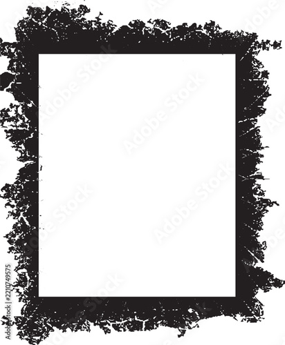 black and white frame, Distressed Grunge Rectangular Frame Isolated, a black square frame with a grunge texture