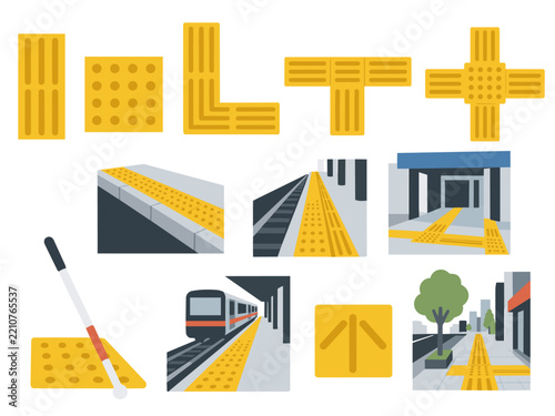 点字ブロックのイラストセット