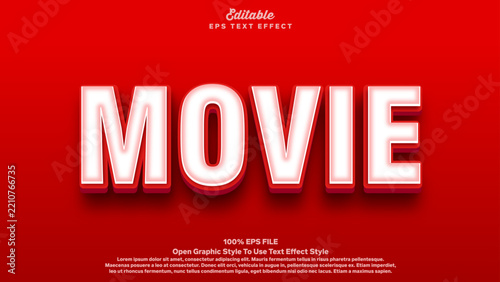 3d Movie vector text effect style