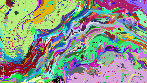 Vibrant Abstract Colorful Fluid Psychedelic Vector Background
