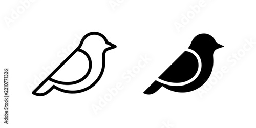 Bird icon solid for app and web