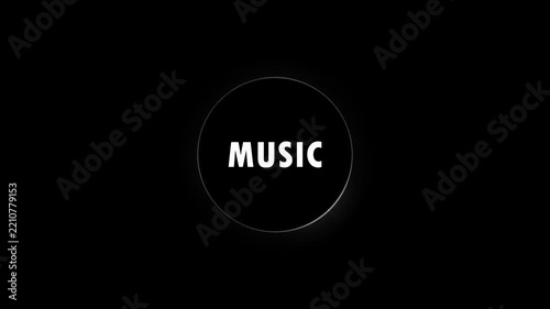 Modern music logo with sound wave design in a circular frame