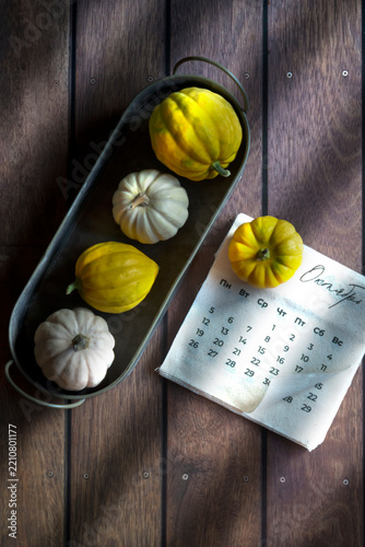 Fabric calendar featuring the word 