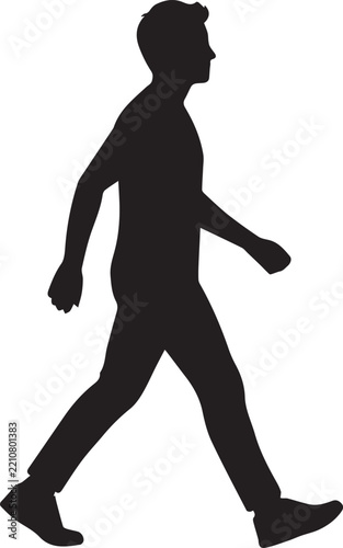 Walking man silhouette vector illustration