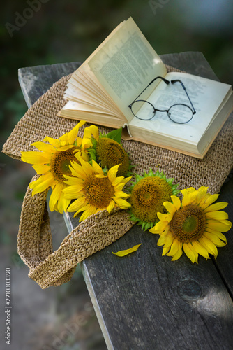 Autumn, a sunny day, sunflowers, and hot black coffee.