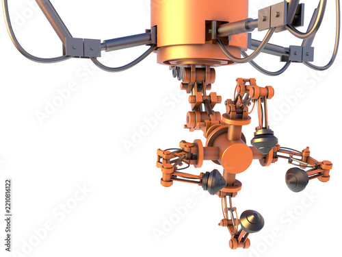 hydraulischer Greifarm auf transparentem Hintergrund