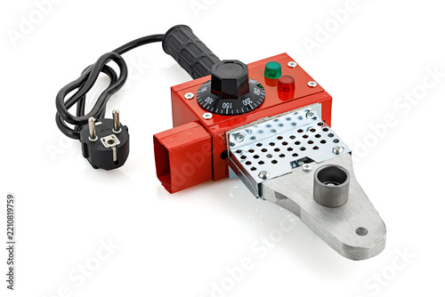 PPR Pipe Welding Machine with Temperature Control, isolated on White Background.