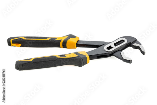 Adjustable water pump pliers isolated on white background
