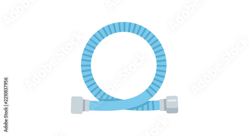 Coiled flexible tubing forms a circular shape on a white background