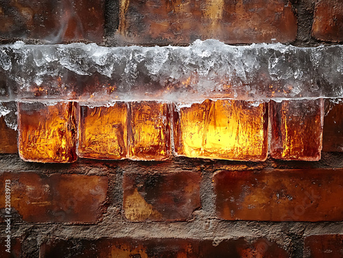 Fiery Snowdrift on Frozen Ground 