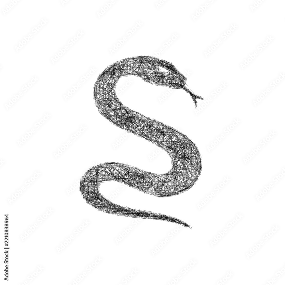 Obraz premium Sketch black and white snake logo design