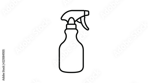Spray bottle outline illustration on a white background