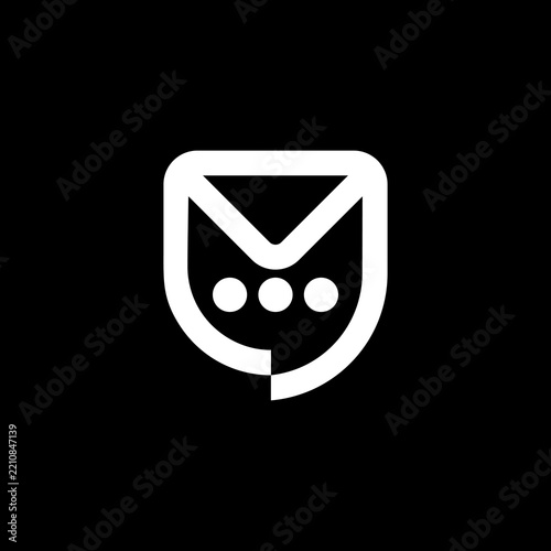 mail icon on metal internet button