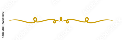 Elegant golden ornamental flourish divider with center accents