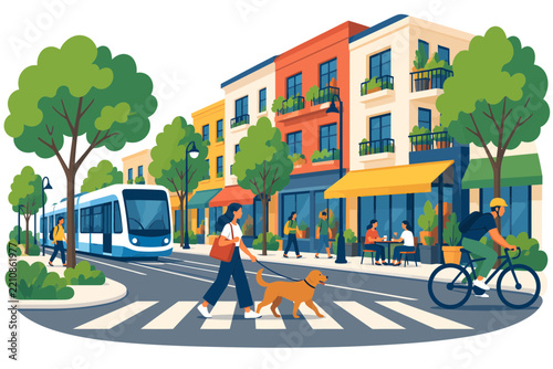 Walkable Mixed-Use Neighborhood with Everyday Services