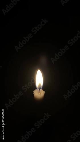 candle on black background
