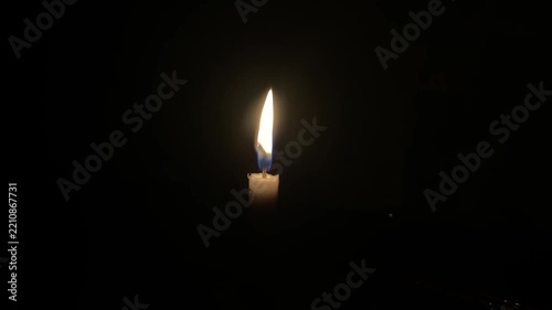 candle on black background