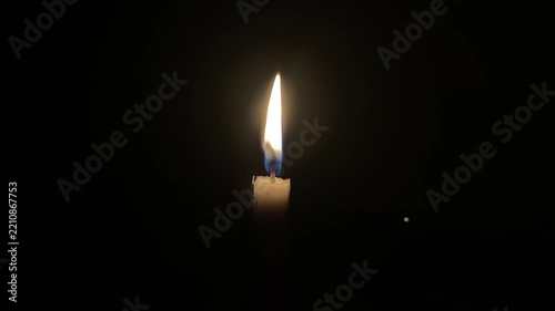 candle on black background