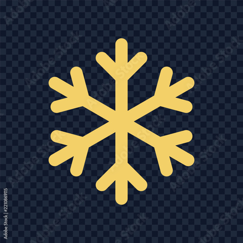 Abstract Geometric Gold Winter Snowflake Symbol Graphic.