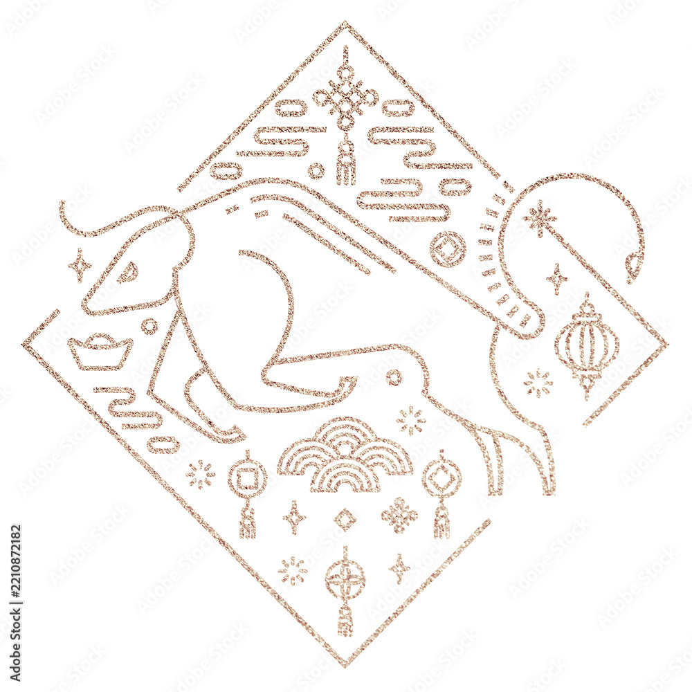 Obraz premium Chinese Ox Year gold png in transparent background