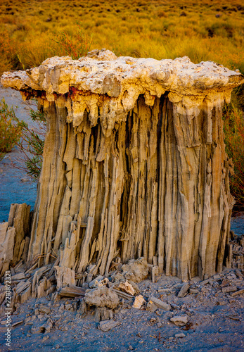 Sand tufa formations at Mono Lake in eastern California