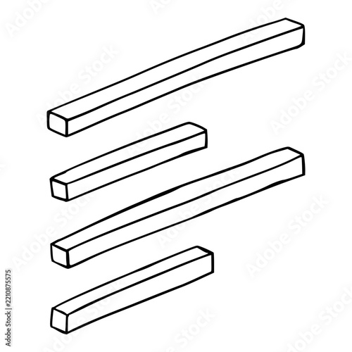 align text left 3d bar outline icon hand drawn illustration