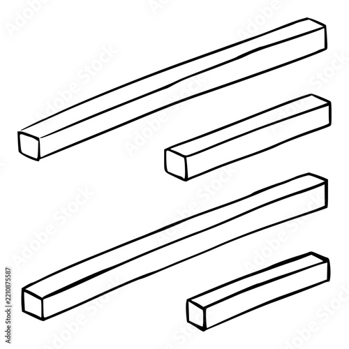 align text right 3d bar outline icon hand drawn illustration