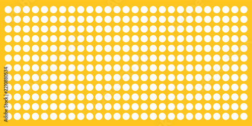 Yellow Polka Dot Pattern With Single Highlighted Circle Emphasis And Minimal Geometric Design