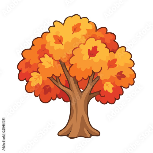 Autumn tree vector icon design