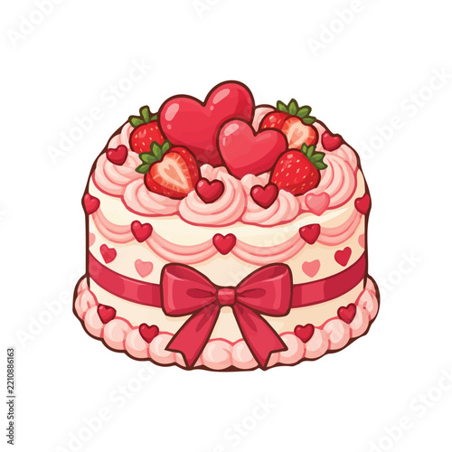 Valentine's Day cake vector design