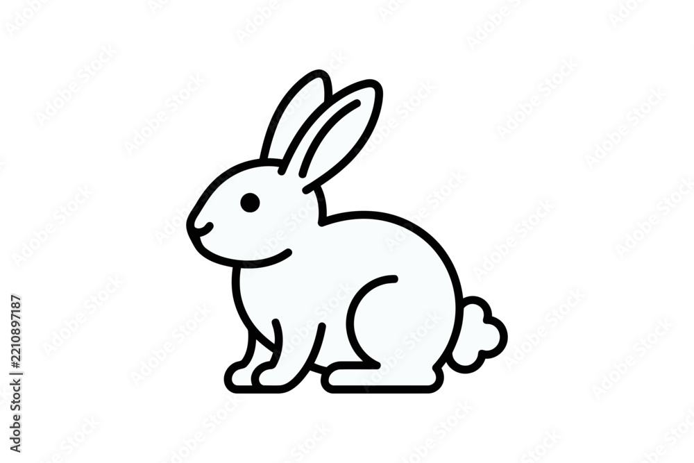 Fototapeta premium Minimalist Rabbit Icon