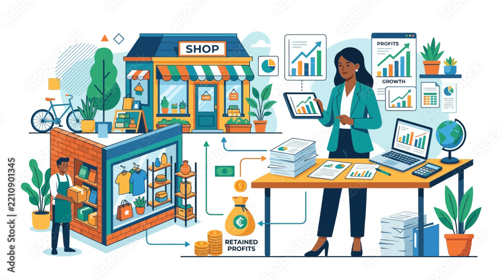 Fototapeta premium Woman Analyzing Retail Business Performance Data.