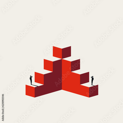 Business team cooperation vector concept. Symbol of corporate partnership, strategic growth, joint venture success . Minimal design eps10 illustration.
