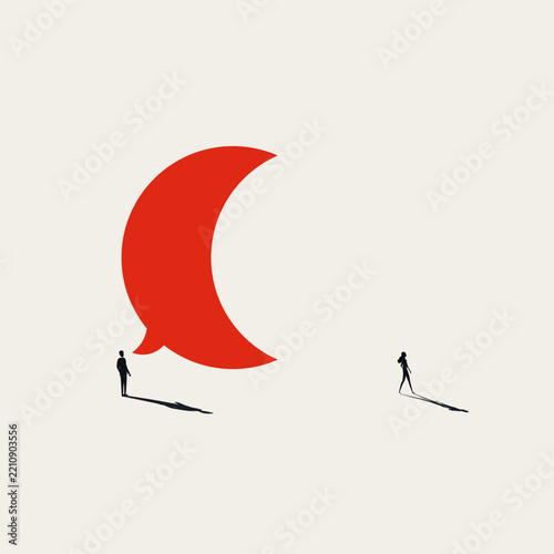 Workplace gender communication breakdown vector concept. Symbol of corporate disagreement, professional conflict, team argument misunderstanding confusion . Minimal design eps10 illustration.