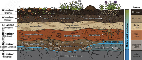 Soil Horizon Layers Diagram Isolated