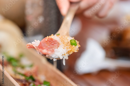 Obraz na plátně traditional Cantonese cured meat bamboo rice Chinese specialty food during Winte
