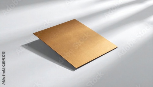 Ochre Sheet Floating on White Studio Background with Soft Shadows