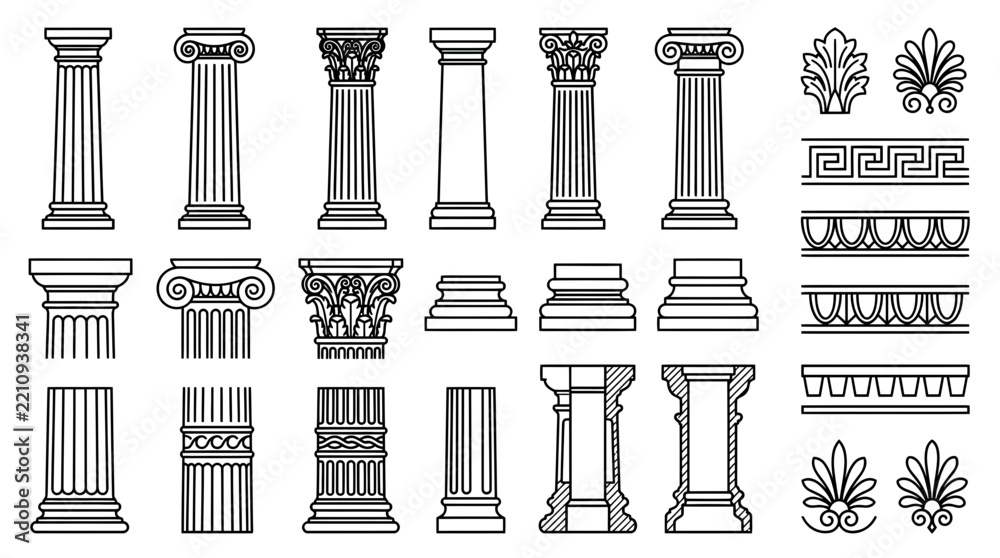 Obraz premium Classical Architectural Elements Collection