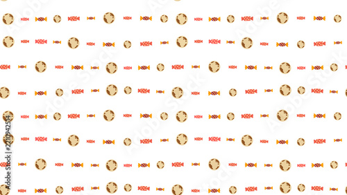 Seamless pattern of planets and candies