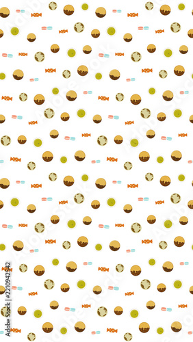 Seamless pattern of sweets and candies