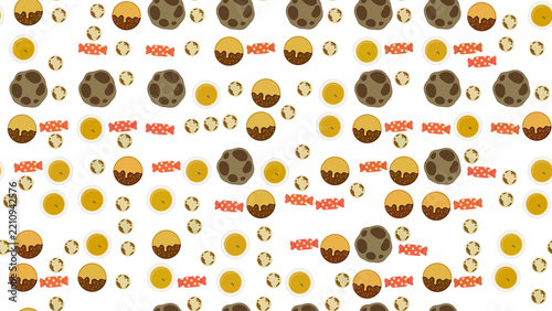 Sweet treats pattern with cookies and candies