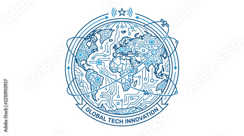 Global Technology Network Circuit Board Earth