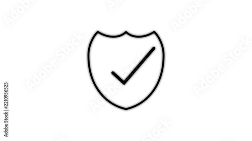 Shield icon with a checkmark symbolizing security, protection, privacy, trust, safety, verification, and secure access. Clean modern design suitable for cybersecurity, data protection,