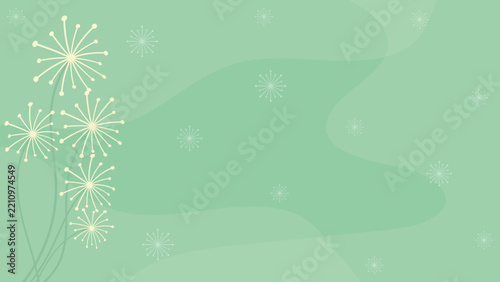 Simple Dandelion Flower Field And Gradient Green Background
