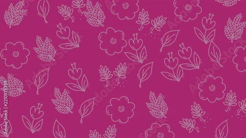 seamless floral pattern floating with purple background animation video