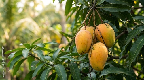 Fresh Mangoes Hanging on Tropical Tree Branch 8.