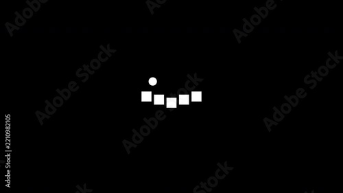 Loading Animation Circle Dot Jump Jump On 5 Rectangle Shape Clean White Loop Transparent Background. Perfect For UI or Overlay Video Element.