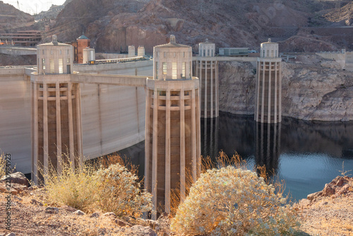  Hoover Dam,  located on the Colorado River between the U.S. states of Nevada and Arizona. 
