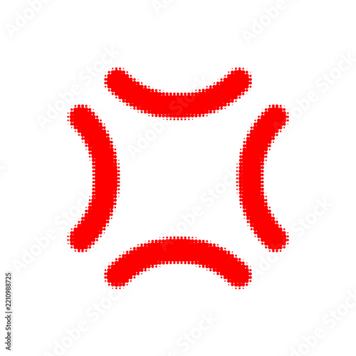 Red halftone dot texture anger symbol